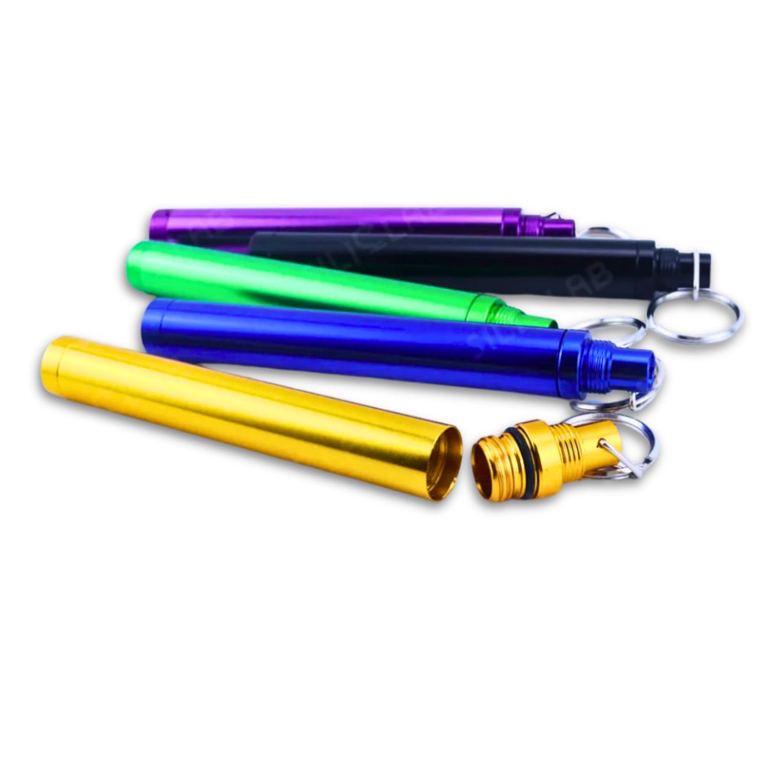 Aluminum Doob Tube with Keychain open cap