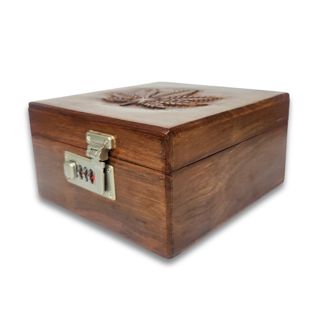 Buy Leaf Engraved Stashbox with Lock