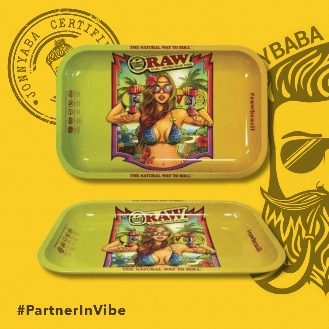 Raw Brazil Girl Rolling Tray - Small