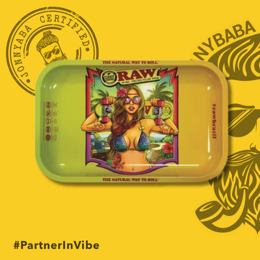 Raw Brazil Girl Rolling Tray - Small