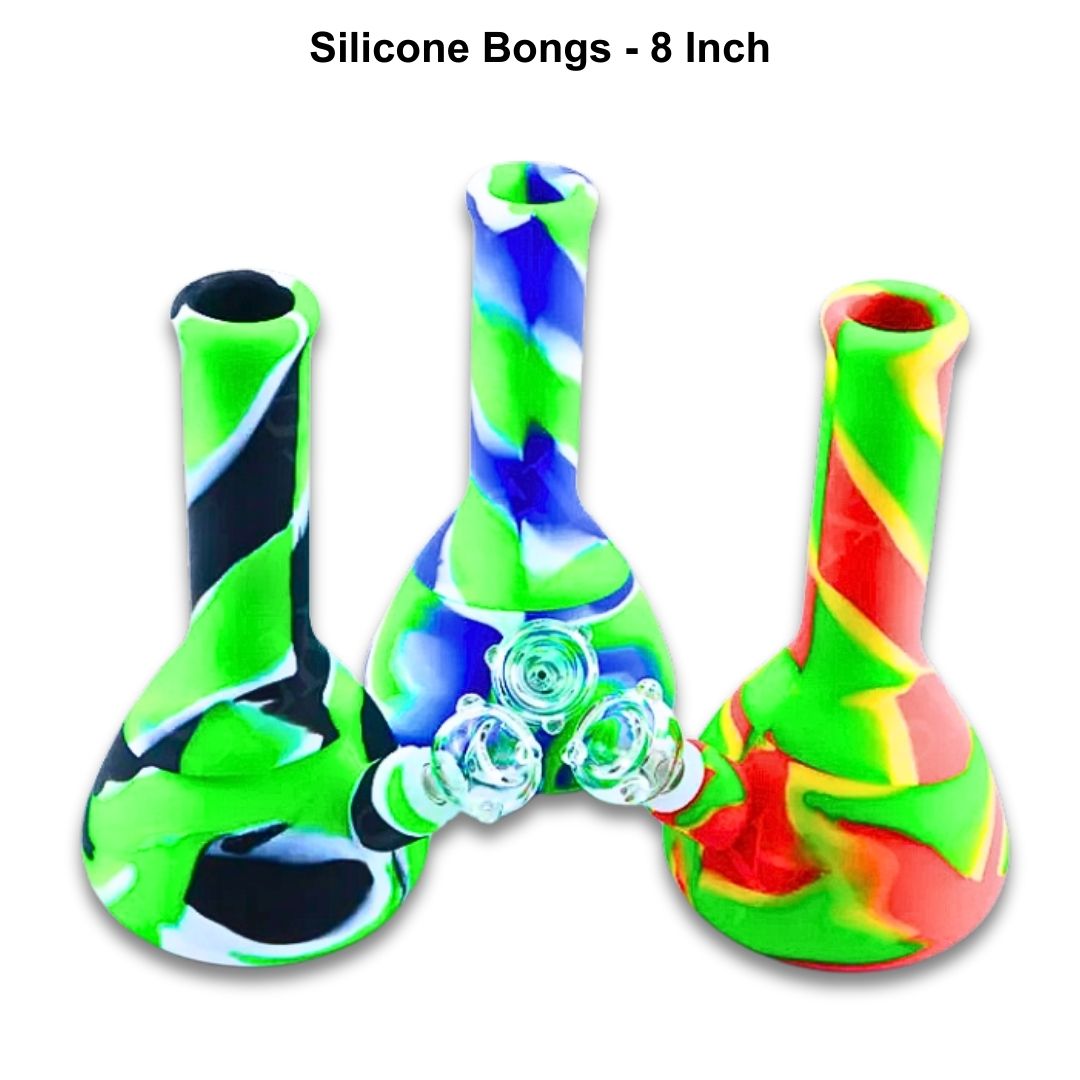 Silicone Chunky Beaker Bongs - 8 Inch