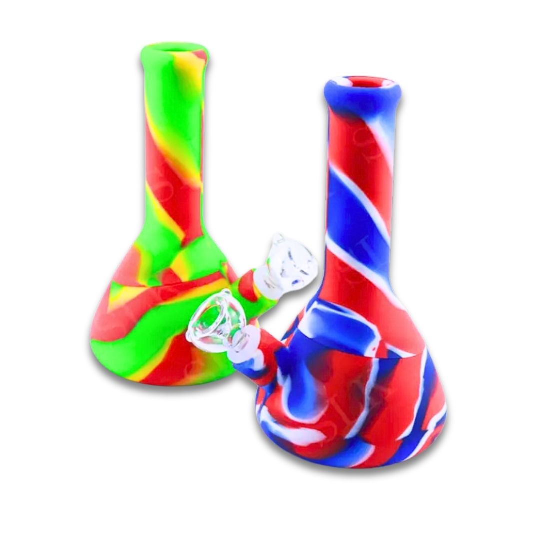 Silicone Chunky Beaker Bongs - 8 Inch