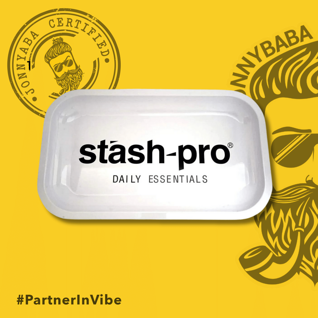 Stash-Pro Medium Metal Rolling Tray - White