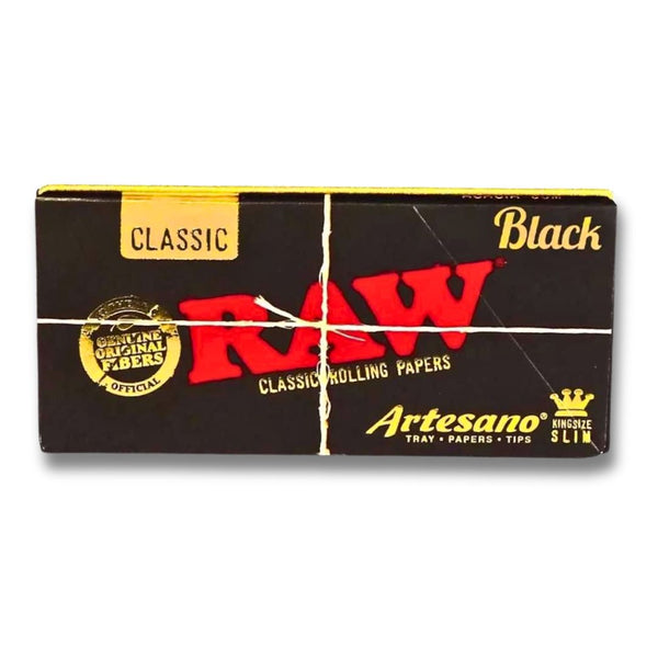 RAW Black Artesano King Size Slim + Tips

