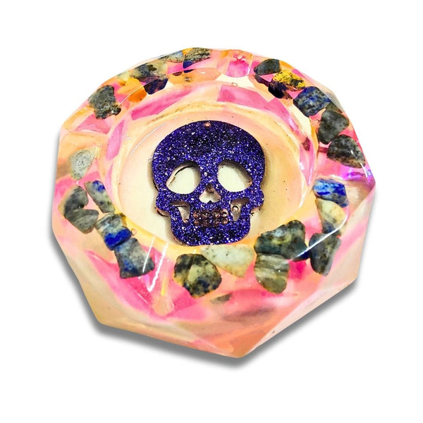 Glitter Skull Handmade Resin Ashtray