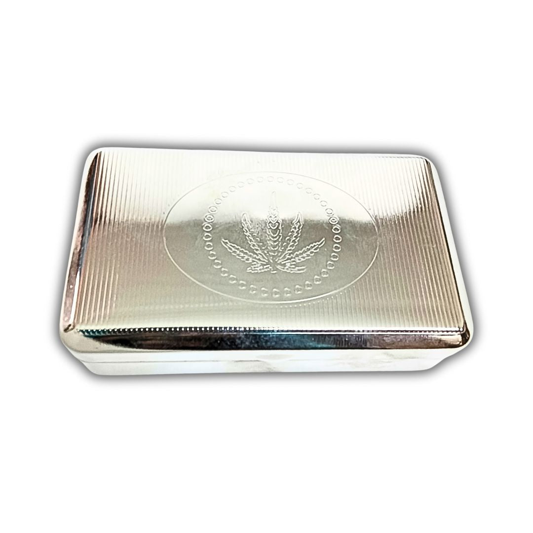 Silver Leaf Metal Storage Case