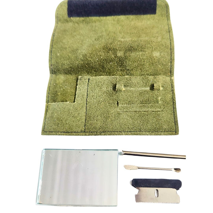 Suede Leather Pouch Pipe Case Pocket Sniffer Kit