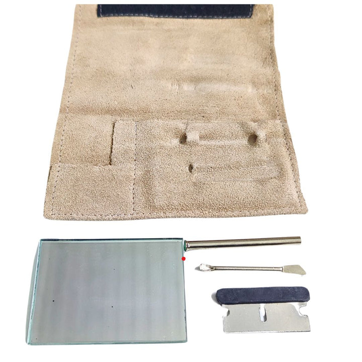 Suede Leather Pouch Pipe Case Pocket Sniffer Kit