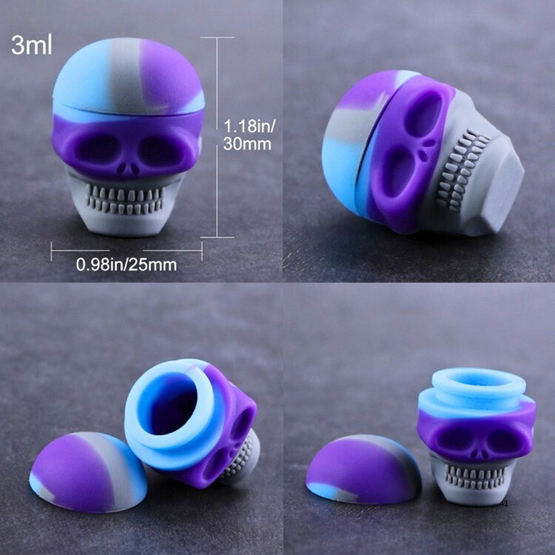 Skull Silicone Container with size