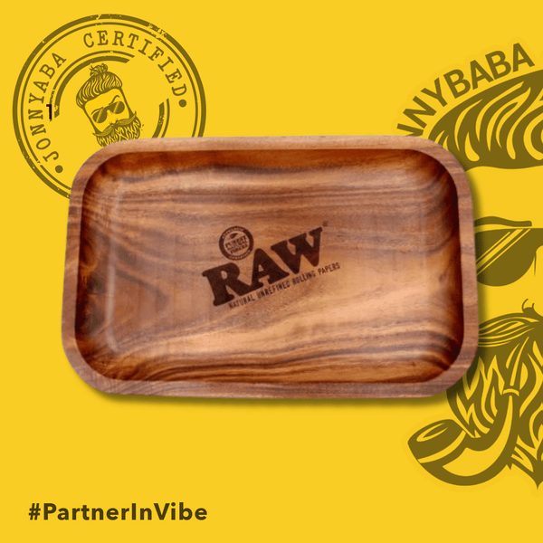 Raw Wooden Rolling Tray - Small