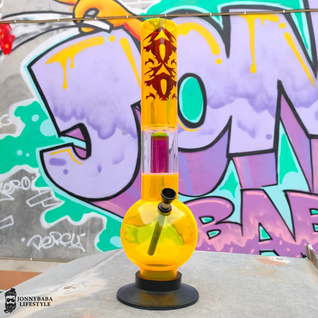 Acrylic Single Percolator Bong Amber