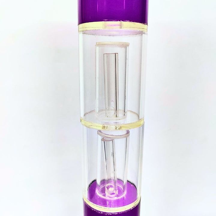 bong bottle with purple cap and base on a white background