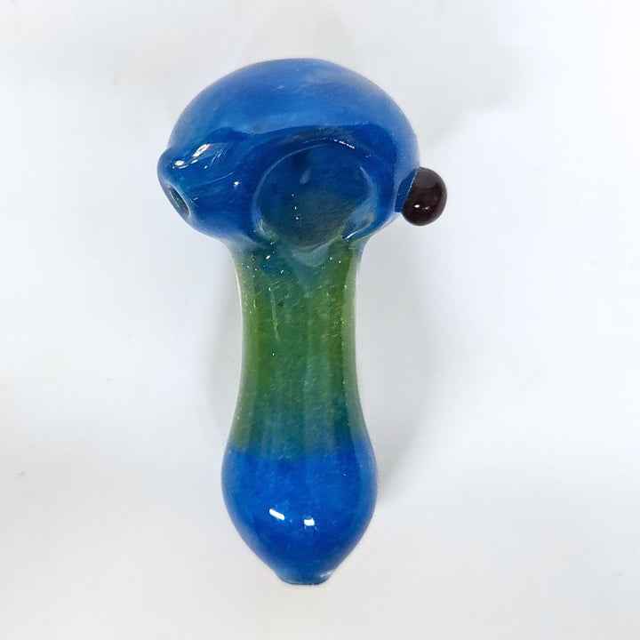 Glass pipe with blue and green gradient on a white background