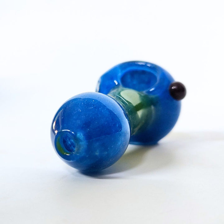 Blue glass pipes on a white background