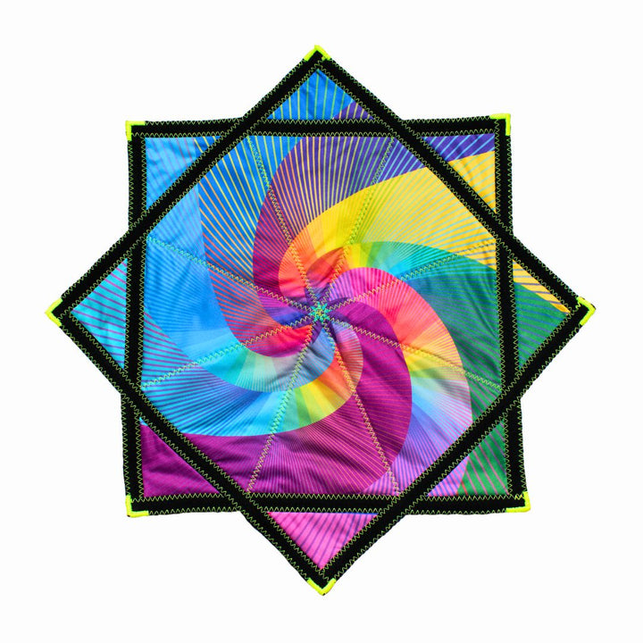 Colorful Dapostar with a spiral pattern on a white background