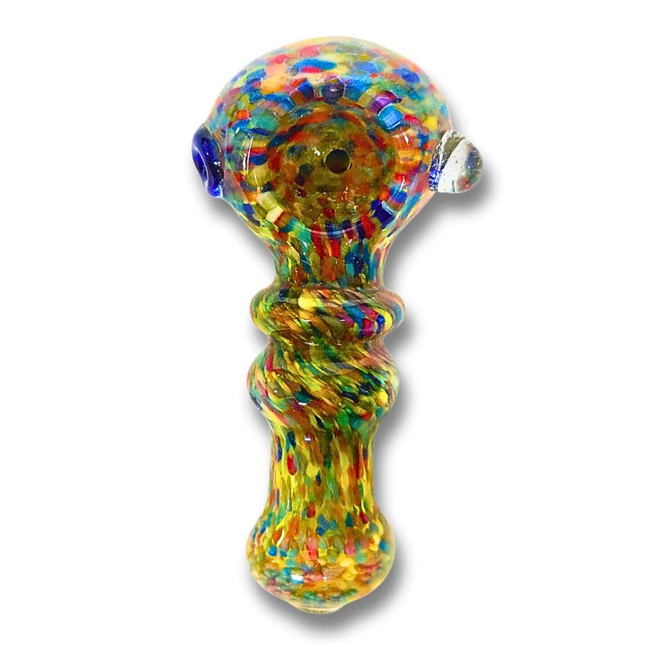 Multicolored glass pipe on a white background