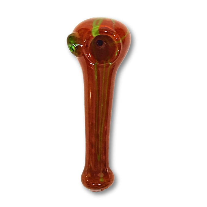 Glass pipe with a colorful design on a white background