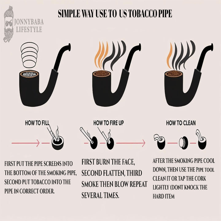 smoking pipe in use