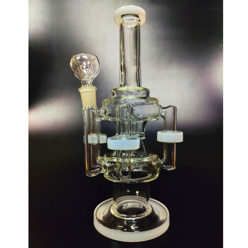 Glass recycler bong in white colour