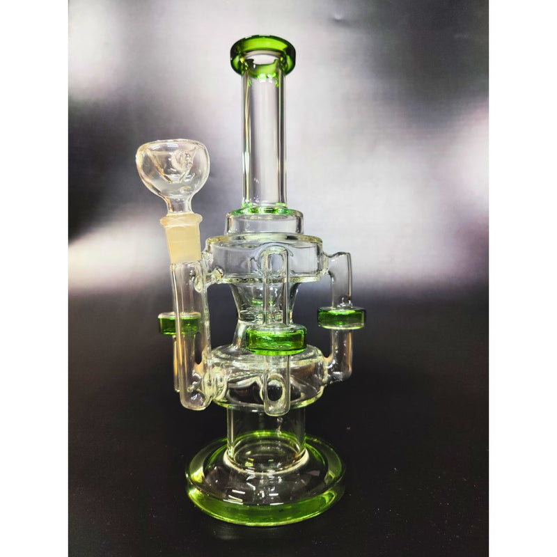 Glass recycler bong side angle 