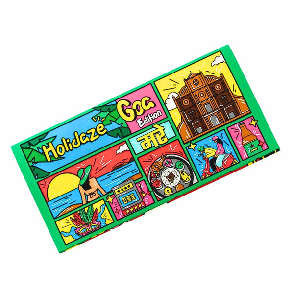 Colorful rolling paper with various illustrations and text on a white background