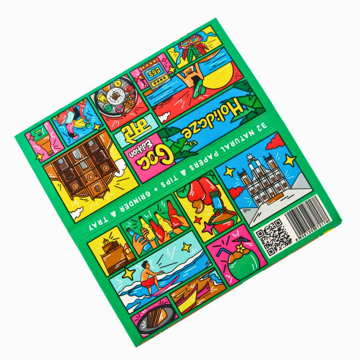 Colorful Rolling Paper game box with various illustrations on a white background