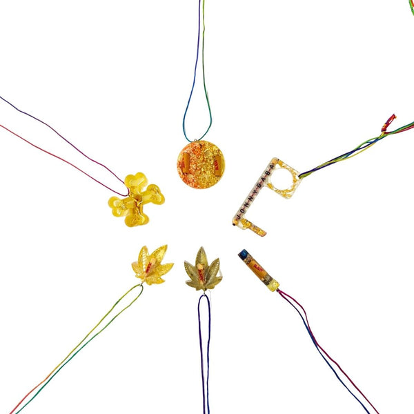 Golden Resin Pendant Collection