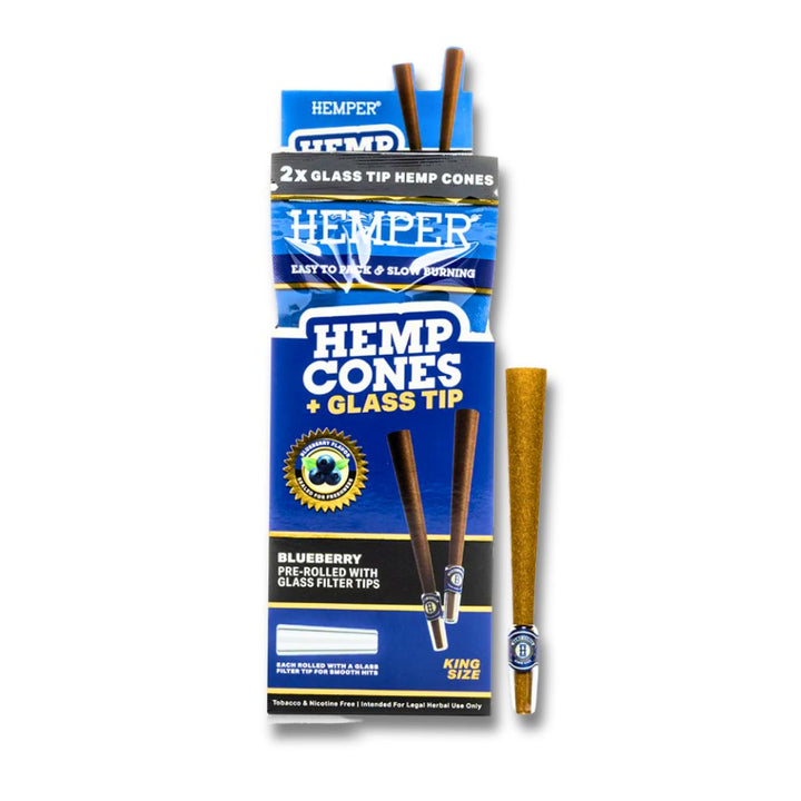 Hemper Glass Tip Hemp cone Blueberry