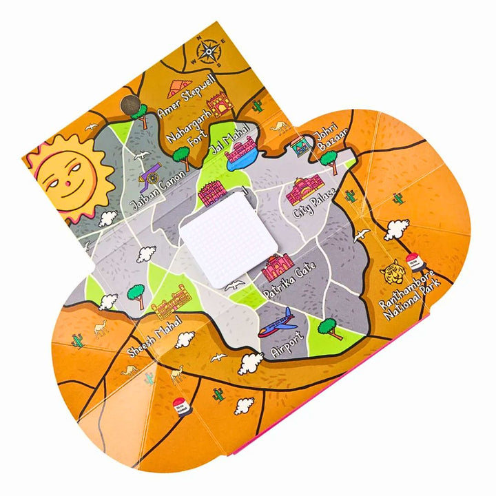 Rolling Paper with colorful illustration map on a white background