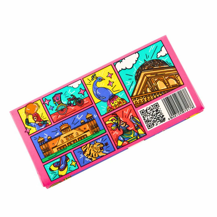 Colorful Rolling Paper pack with illustrations and a QR code on a white background