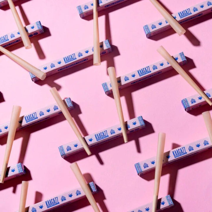 Kamaz matches arranged in a pattern on a pink background