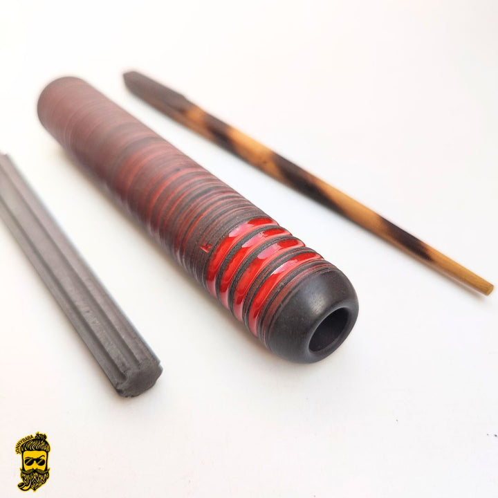 Kaio red Italian chillum with poker and stone