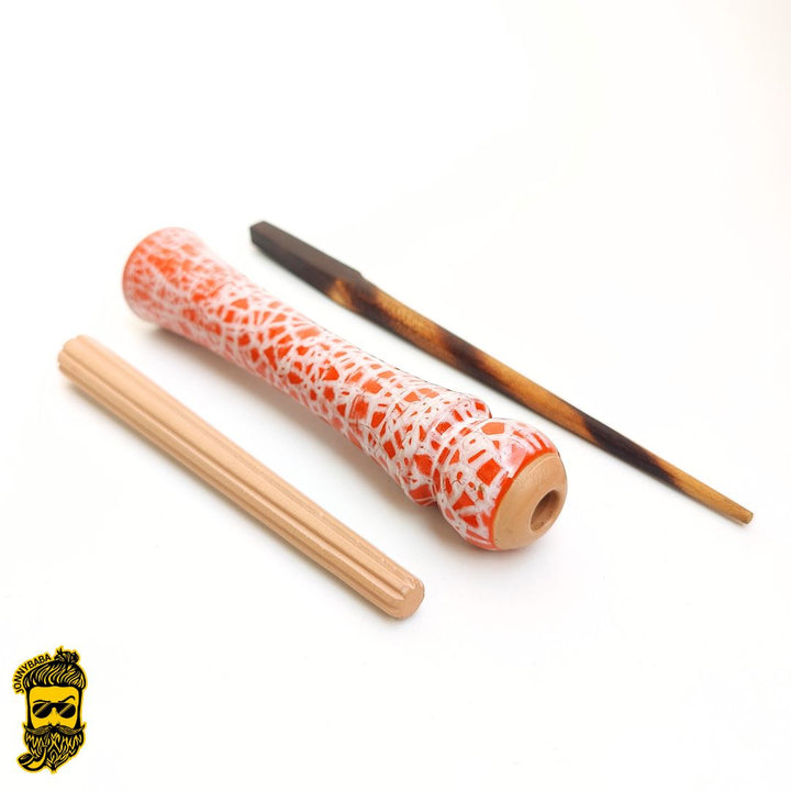 Kaseki Italian Clay Chillum Furia di Fuoco with stone