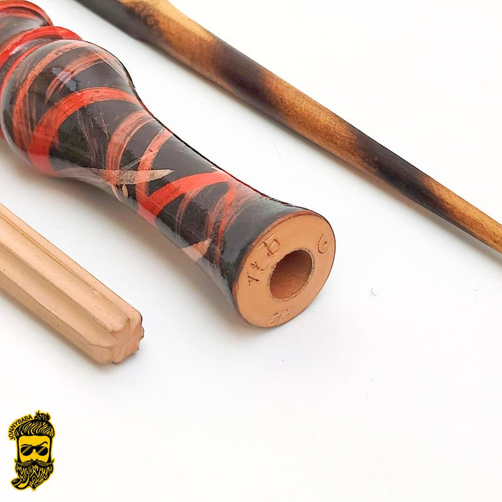 Kaseki Italian Clay Chillum Inferno Rosso with stone