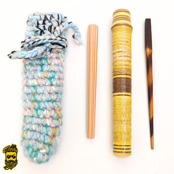Kaseki Italian Chillum Sole Regale with cover, poker and stone