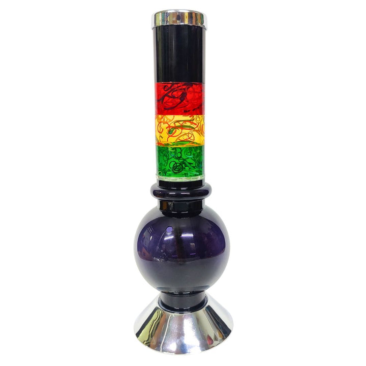 Colorful bong with rainbow liquid on a white background