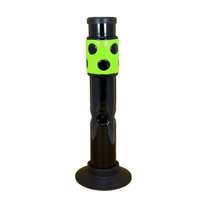 Black and green bong on a white background