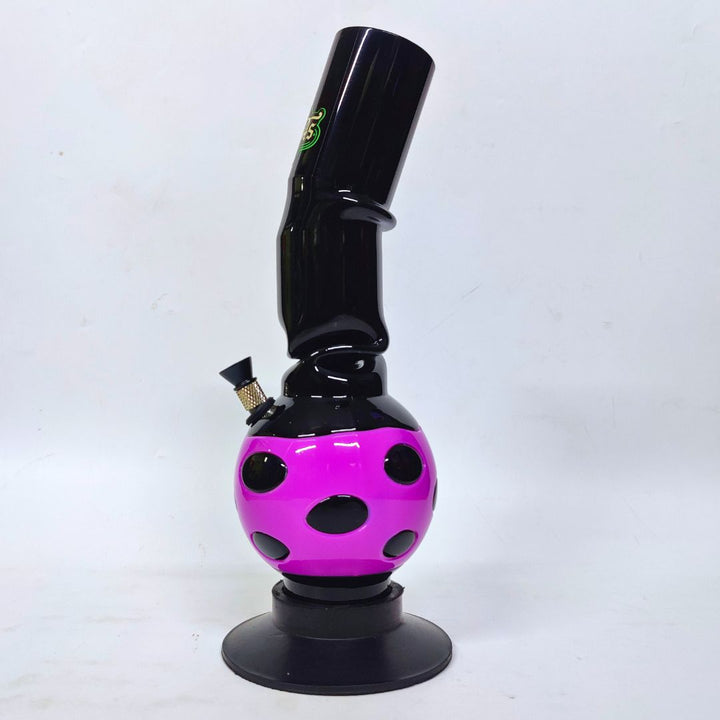 Black and pink smoking bong on a white background