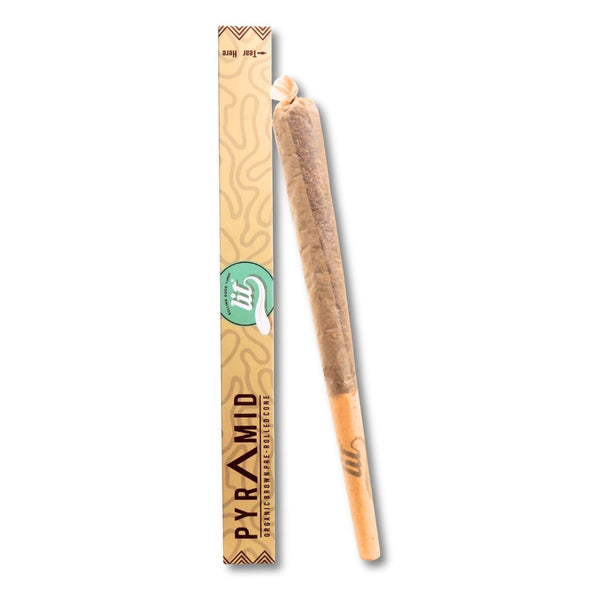 giant pre rolled cones with packaging on a white background