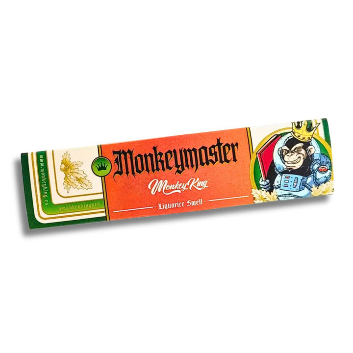 Monkeymaster rolling paper packaging with colorful design on a white background