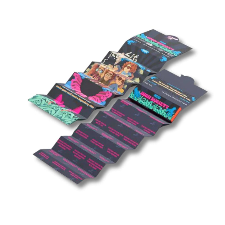Set of Rolling Paper packs with various designs on a white background