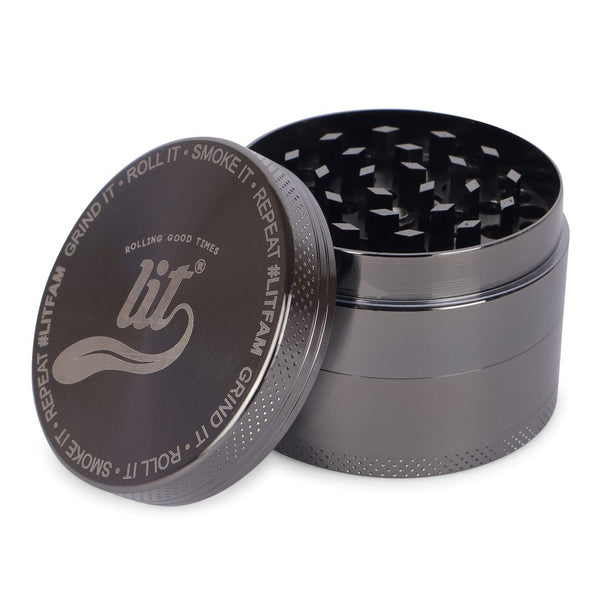 Lit Gun Black Metal Herb Grinder – 55mm