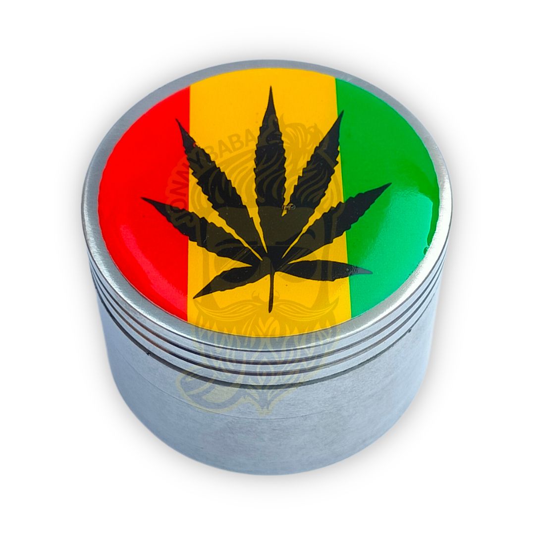 Metal Herb Grinder With 3D Sticker - Rasta