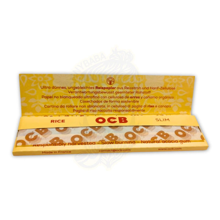 OCB Rice Slim Rolling Papers Booklet | Ultra Thin Rice Papers ...