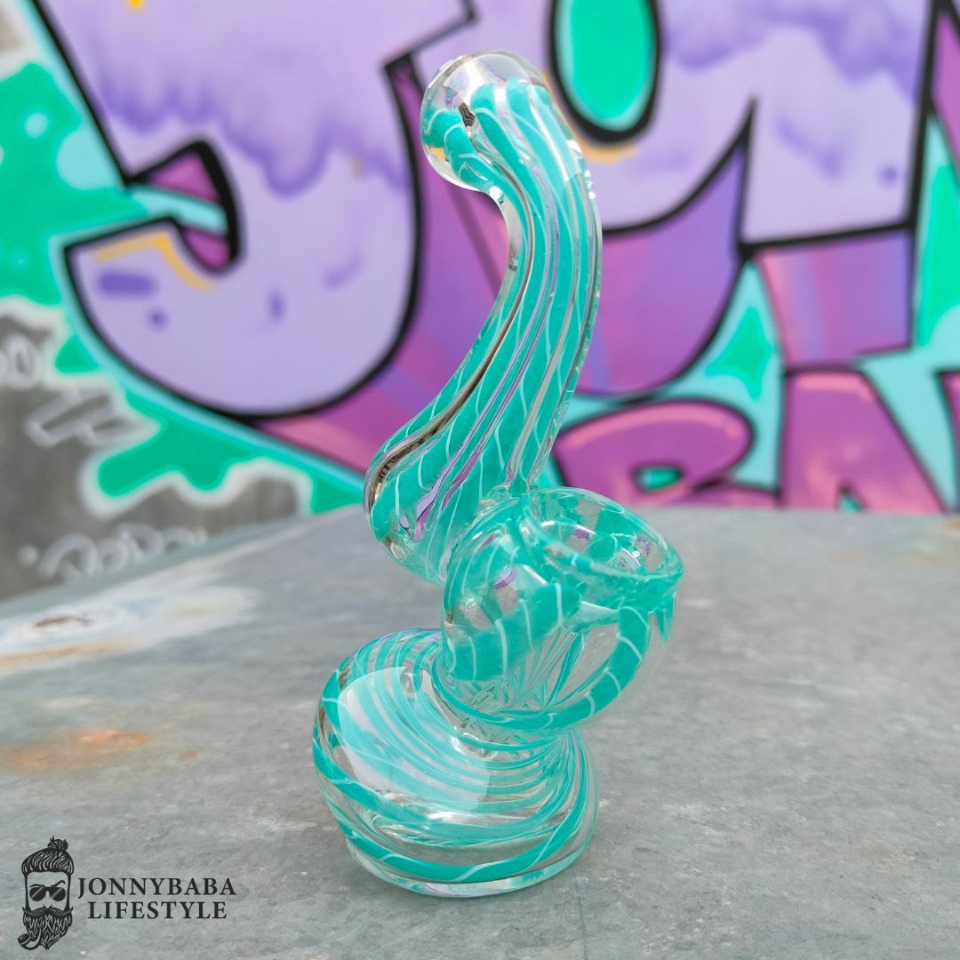 Pocket Glass Bubbler 4 Inches - aqua