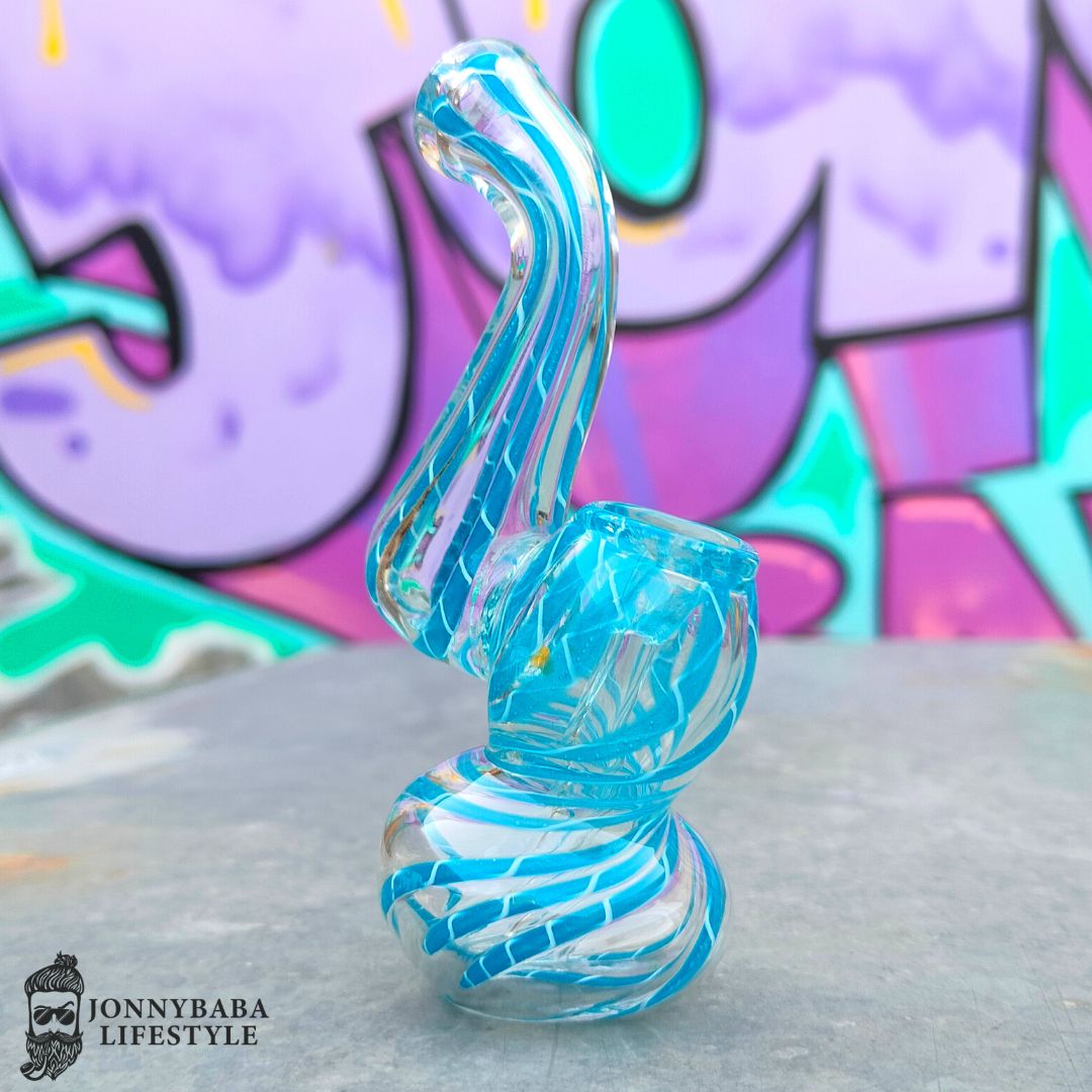 Pocket Glass Bubbler 4 Inches - light blue