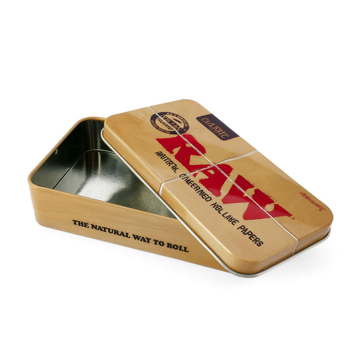 RAW Metal Tin Case – Embossed RYO Storage Box for Accessories ...