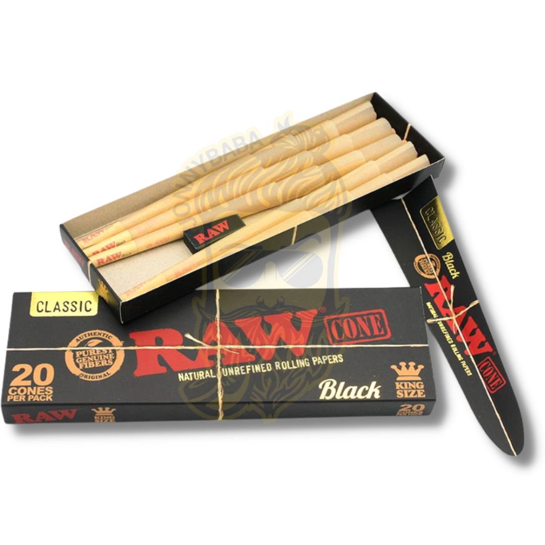 RAW Black Pre-Rolled King Size Cones - Jonnybaba 