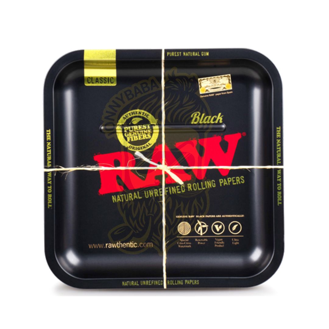 Raw Black Square Rolling Tray Small - Jonnybaba 