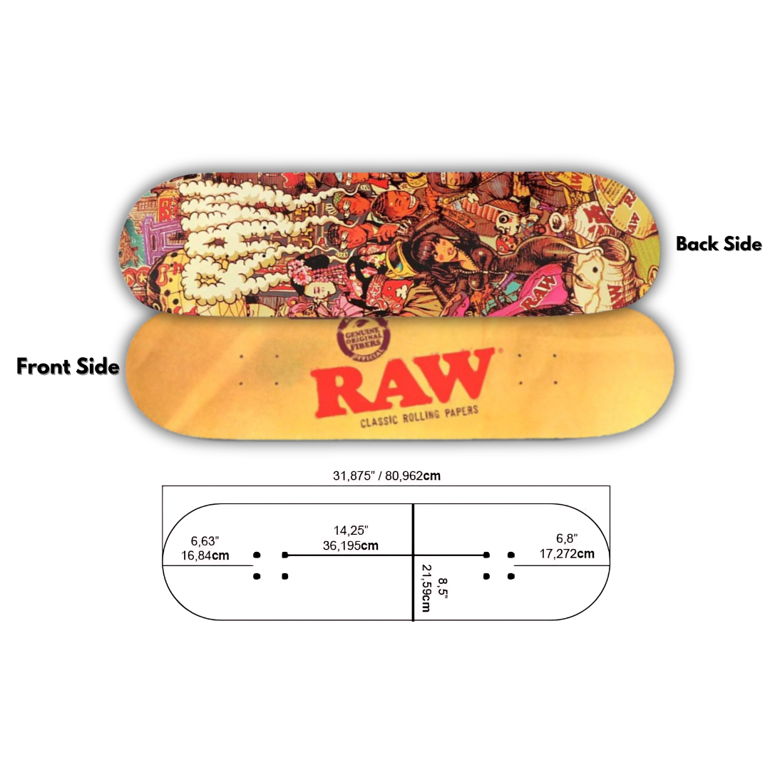 Raw Skateboard Deck size